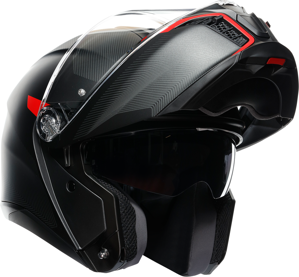 AGV Tourmodular Helmet - Frequency - Matte Gunmetal/Red - 2XL 211251F2OY00516