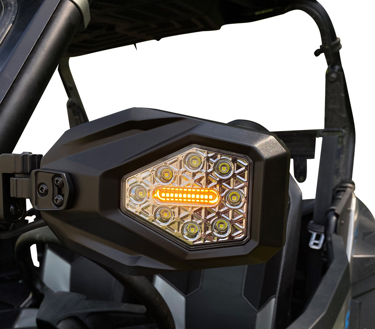 Custom Dynamics Mirrors - SXS - Side View - Hexagon - Black SXS-MIRROR - Cycle City Outdoors