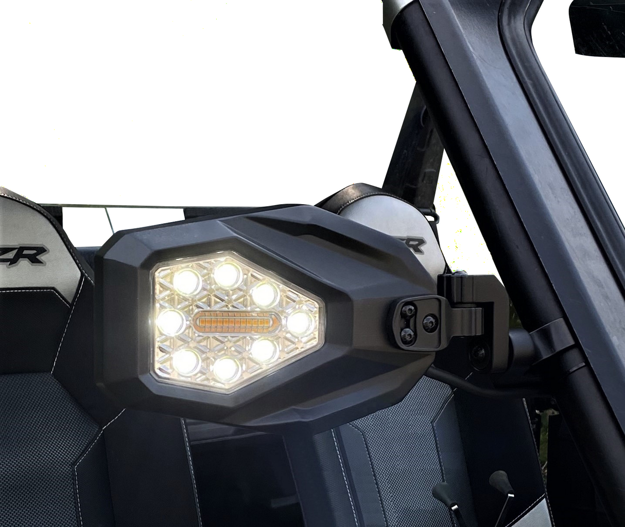 Custom Dynamics Mirrors - SXS - Side View - Hexagon - Black SXS-MIRROR - Cycle City Outdoors