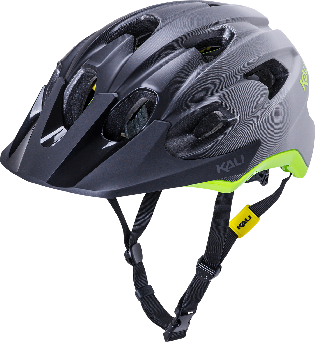 KALI Pace Helmet - Fade - Black/Gray/Fluorescent Yellow - S/M 0221722116 - Cycle City Outdoors