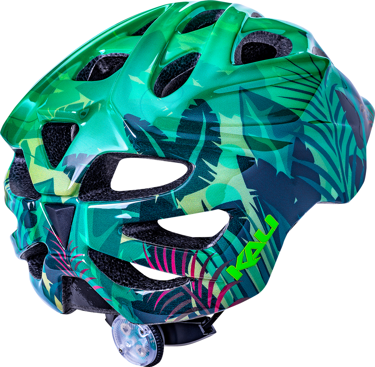 KALI Child Chakra Lighted Helmet - Jungle - Gloss Green - XS 0221022214 - Cycle City Outdoors