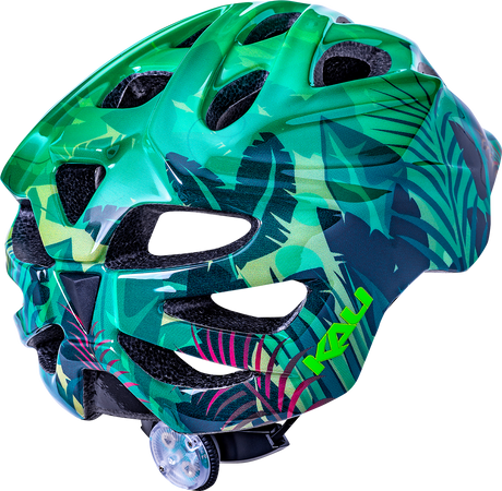 KALI Child Chakra Lighted Helmet - Jungle - Gloss Green - XS 0221022214 - Cycle City Outdoors