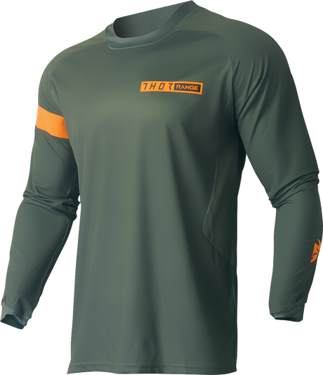 THOR Range Jersey - Army Green/Orange - Medium 2910-7483 - Cycle City Outdoors