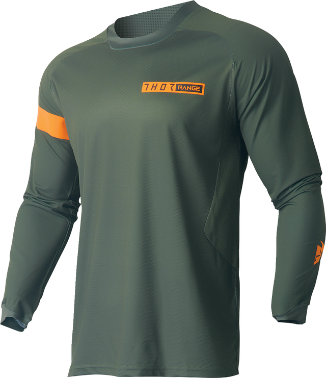 THOR Range Jersey - Army Green/Orange - Medium 2910-7483 - Cycle City Outdoors