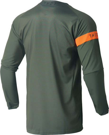 THOR Range Jersey - Army Green/Orange - Medium 2910-7483 - Cycle City Outdoors