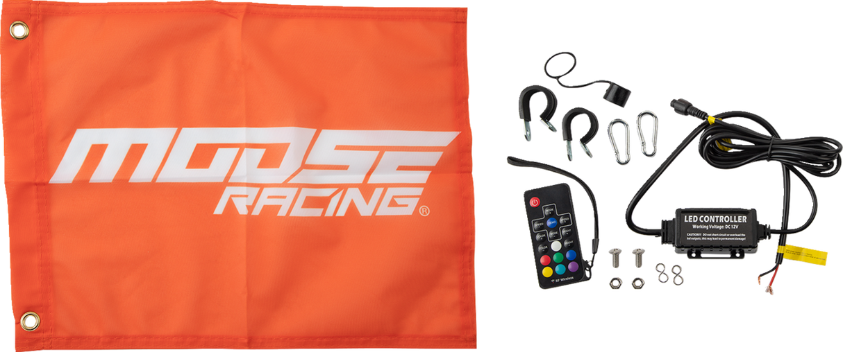 MOOSE RACING 3' Whip Light - RGB - Black SB-RGBR-131-PU - Cycle City Outdoors