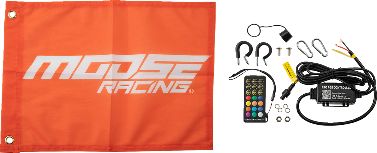 MOOSE RACING 3' Whip Light - RGB - Black - Chase SB-CHSBTR-131PU - Cycle City Outdoors