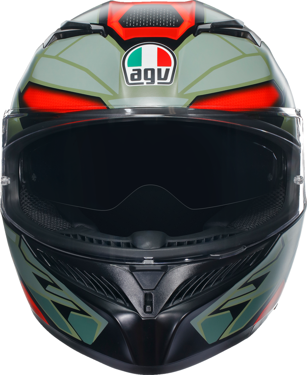 AGV K3 Helmet - Decept - Matte Black/Green/Red - Medium 2118381004010M