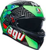 AGV K3 Helmet - Kamaleon - Black/Red/Green - 2XL 21183810040132X