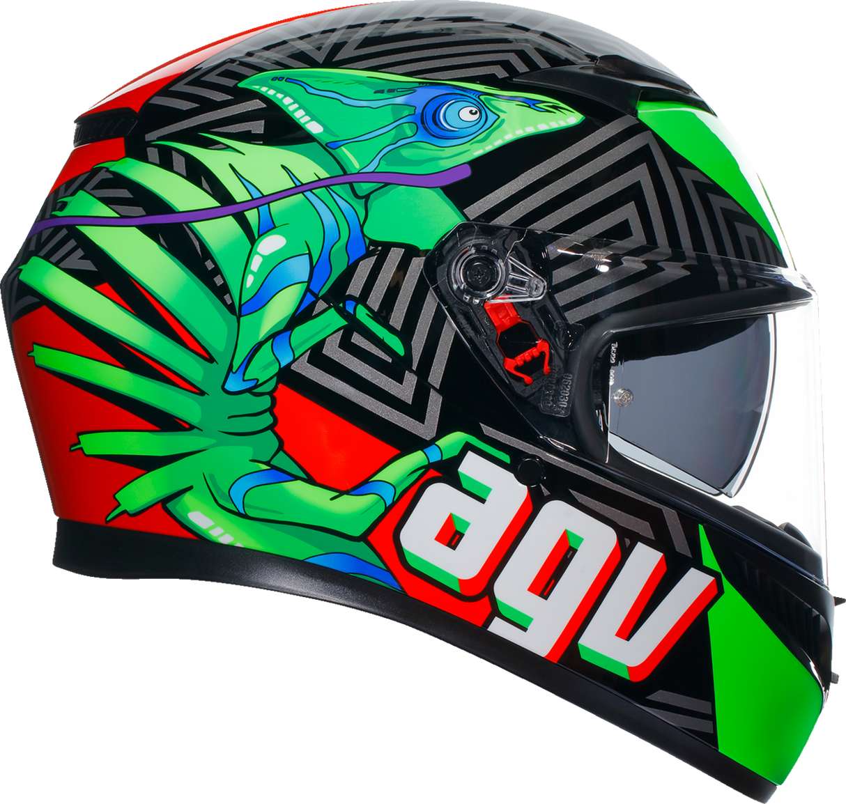 AGV K3 Helmet - Kamaleon - Black/Red/Green - 2XL 21183810040132X