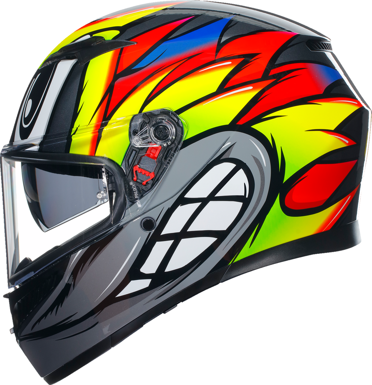 AGV K3 Helmet - Birdy 2.0 - Gray/Yellow/Red - Small 2118381004012S