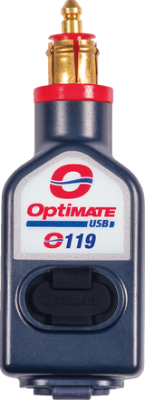 TECMATE Dual USB Charger - Optimate - 180? BIKE Plug/12V - In-Line O-119