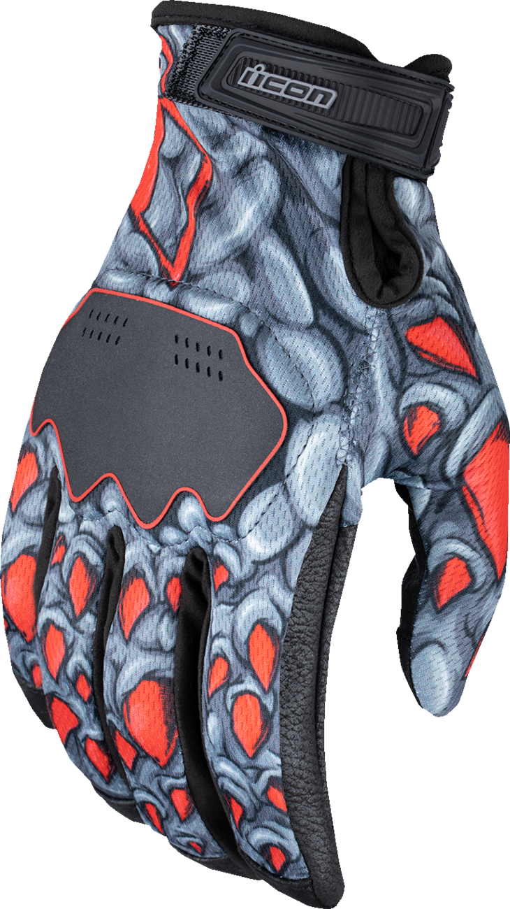 ICON Hooligan* Kryola Kreep Gloves - Red - Large 3301-4730