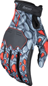 ICON Hooligan* Kryola Kreep Gloves - Red - Large 3301-4730