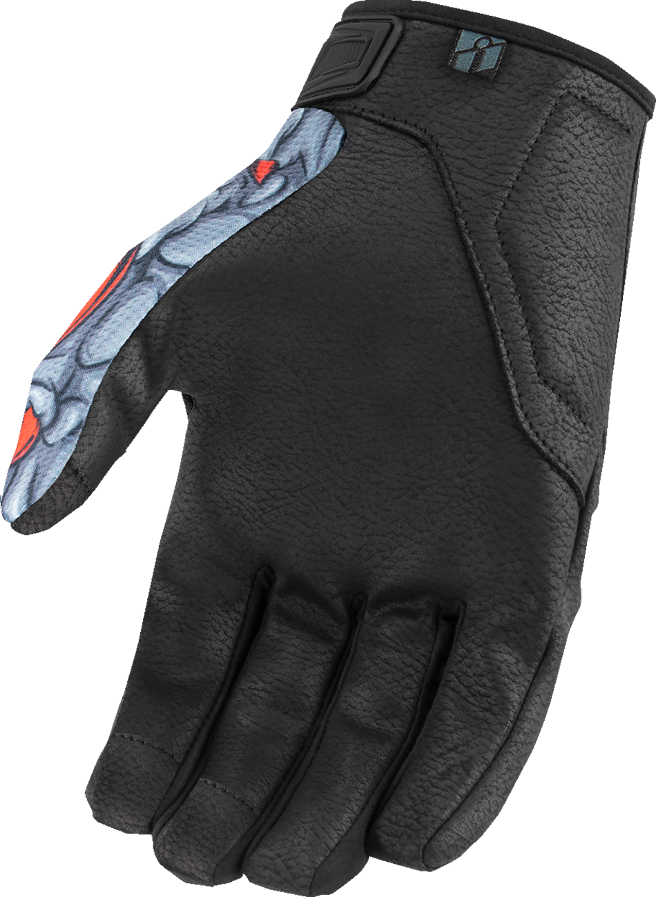 ICON Hooligan* Kryola Kreep Gloves - Red - Large 3301-4730