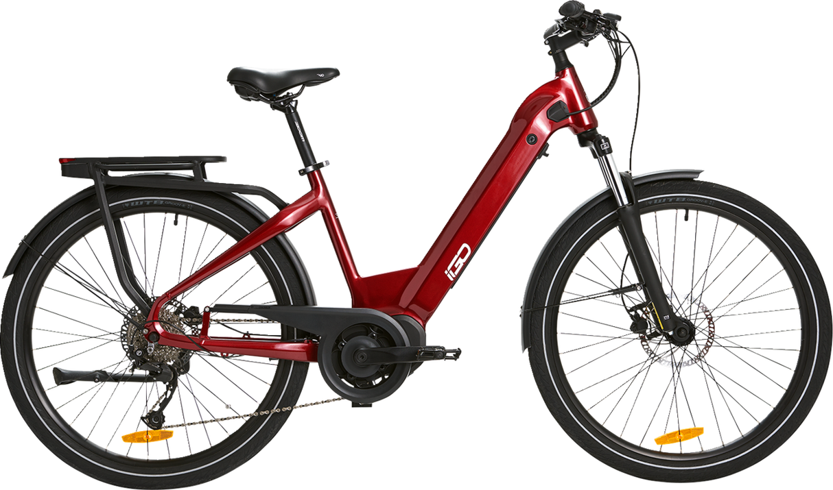 IGO ELECTRIC BIKES Discovery Rosemont LS E-Bike - Burgundy - Step Through 100-212-000 - Cycle City Outdoors