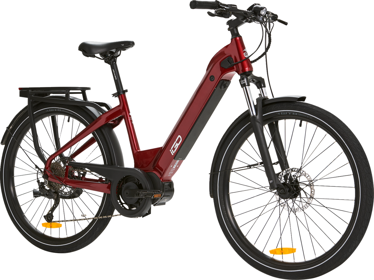 IGO ELECTRIC BIKES Discovery Rosemont LS E-Bike - Burgundy - Step Through 100-212-000 - Cycle City Outdoors