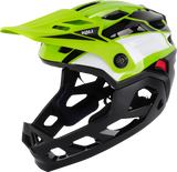 KALI Child Maya Full Face Helmet - Race - Gloss Lime/White/Black - OS 0221923322 - Cycle City Outdoors