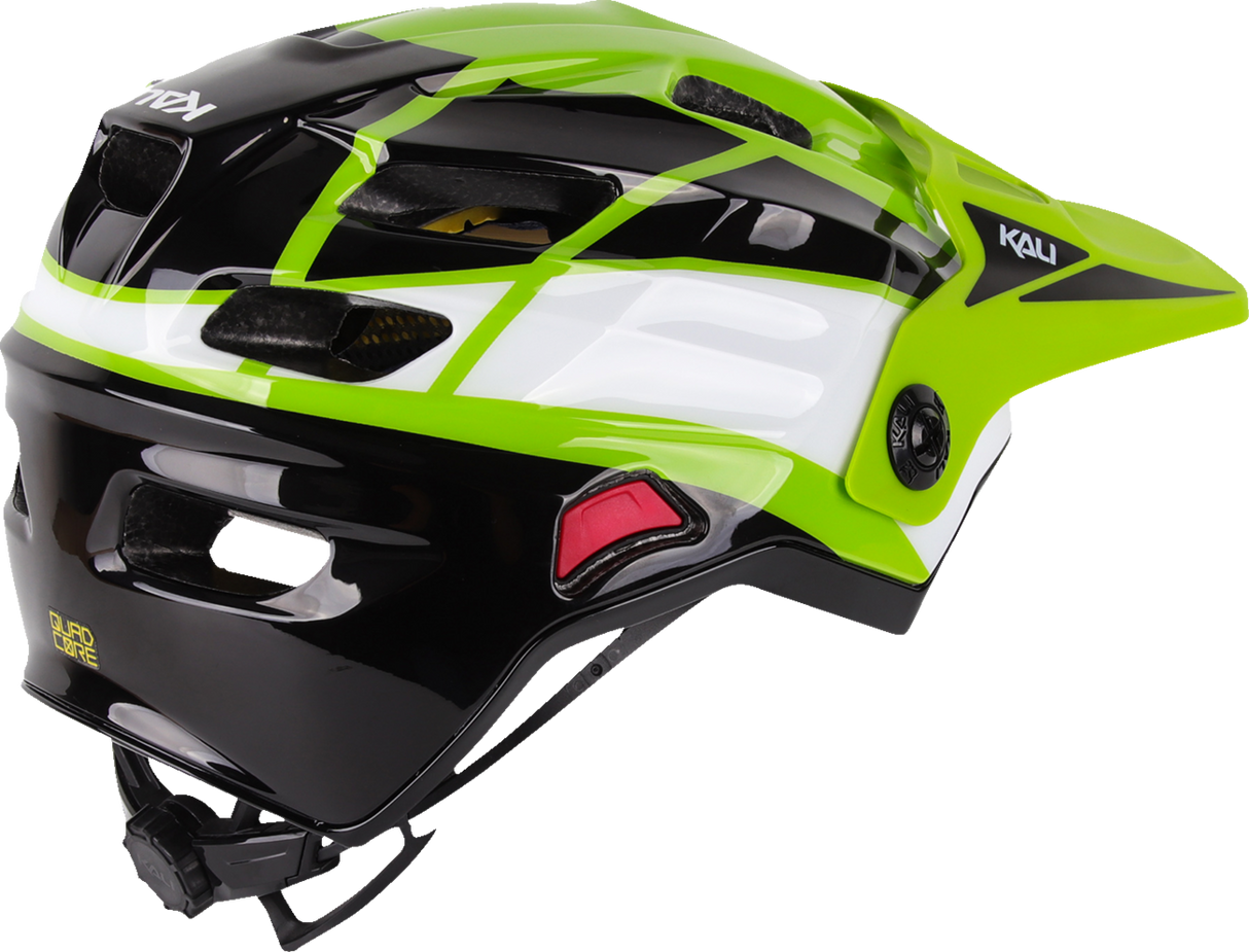 KALI Child Maya Full Face Helmet - Race - Gloss Lime/White/Black - OS 0221923322 - Cycle City Outdoors