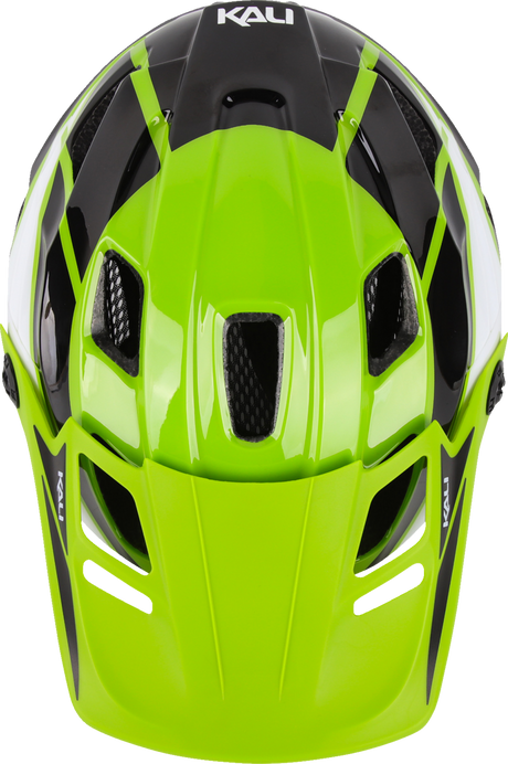 KALI Child Maya Full Face Helmet - Race - Gloss Lime/White/Black - OS 0221923322 - Cycle City Outdoors