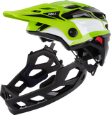 KALI Child Maya Full Face Helmet - Race - Gloss Lime/White/Black - OS 0221923322 - Cycle City Outdoors