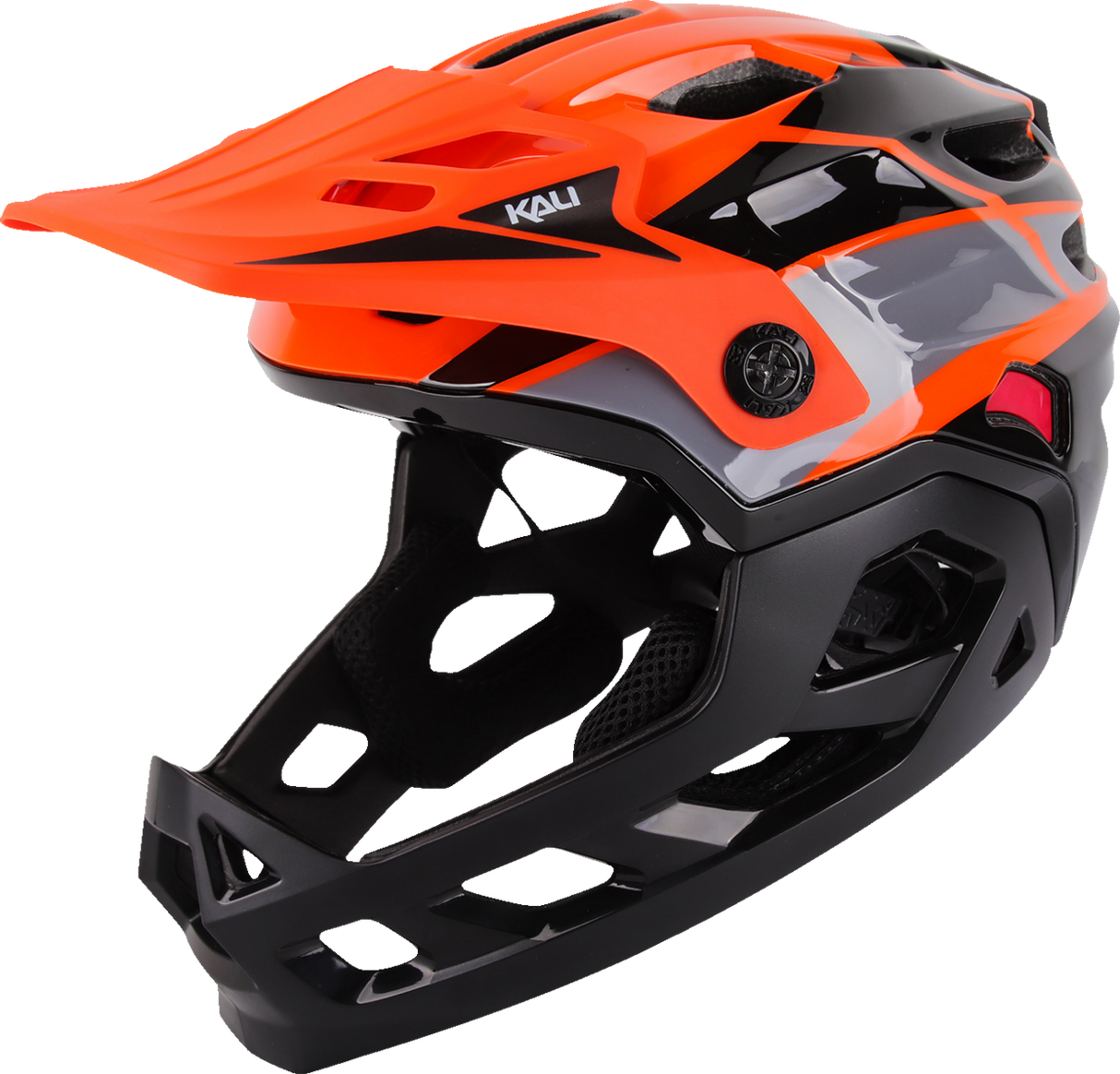 KALI Child Maya Full Face Helmet - Race - Gloss Orange/Gray/Black - OS 0221923312 - Cycle City Outdoors