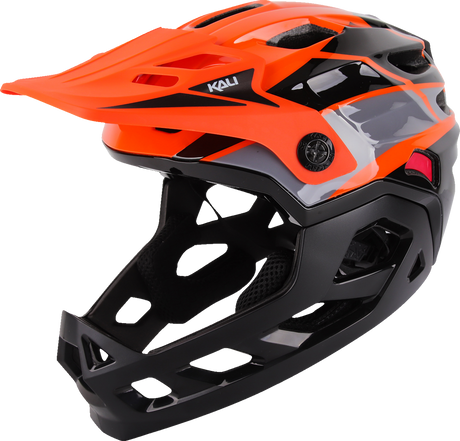 KALI Child Maya Full Face Helmet - Race - Gloss Orange/Gray/Black - OS 0221923312 - Cycle City Outdoors