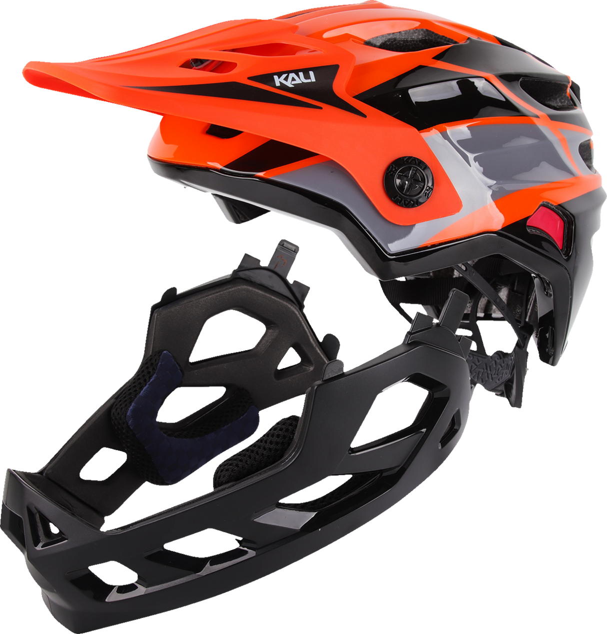 KALI Child Maya Full Face Helmet - Race - Gloss Orange/Gray/Black - OS 0221923312 - Cycle City Outdoors