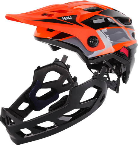 KALI Child Maya Full Face Helmet - Race - Gloss Orange/Gray/Black - OS 0221923312 - Cycle City Outdoors