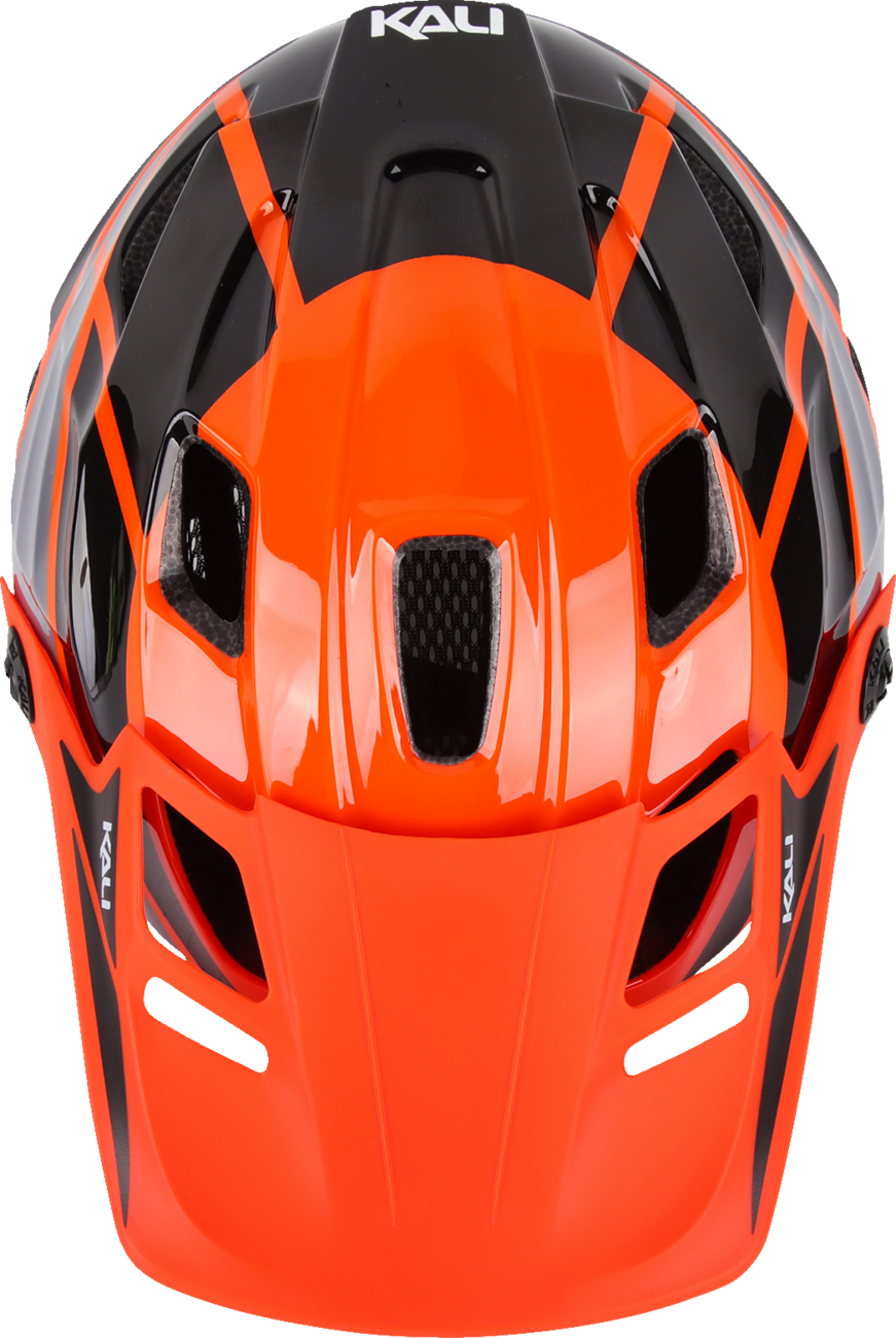 KALI Child Maya Full Face Helmet - Race - Gloss Orange/Gray/Black - OS 0221923312 - Cycle City Outdoors