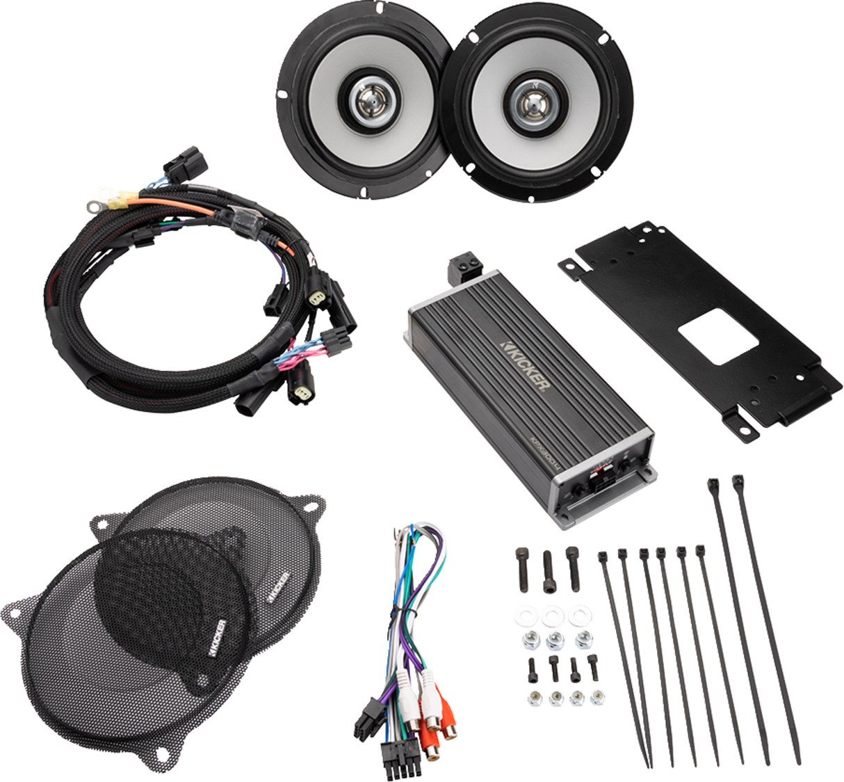 KICKER 6-1/2" Speaker/300 W Amplifier Kit - Harley Davidson 50HDS144