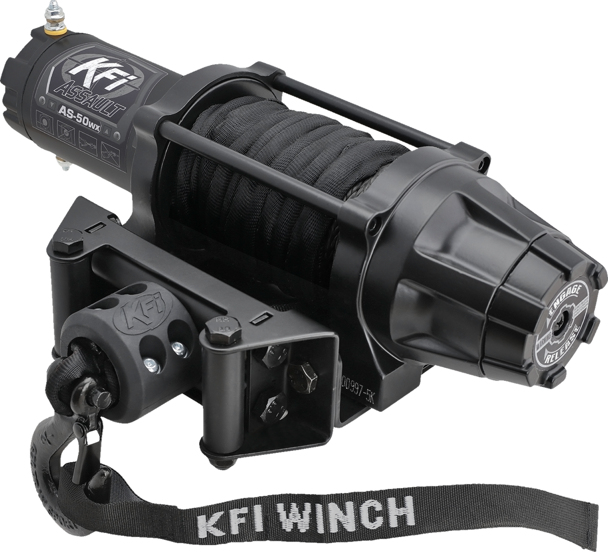 KFI PRODUCTS AS-50WX Assault Winch - 5000 lb - Synthetic Cable - Wide AS-50WX