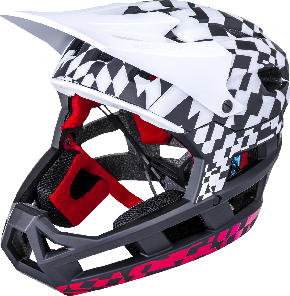 KALI DH Invader Helmet - LTD Glitch - Matte Black/White/Red - L-2XL 0211323217