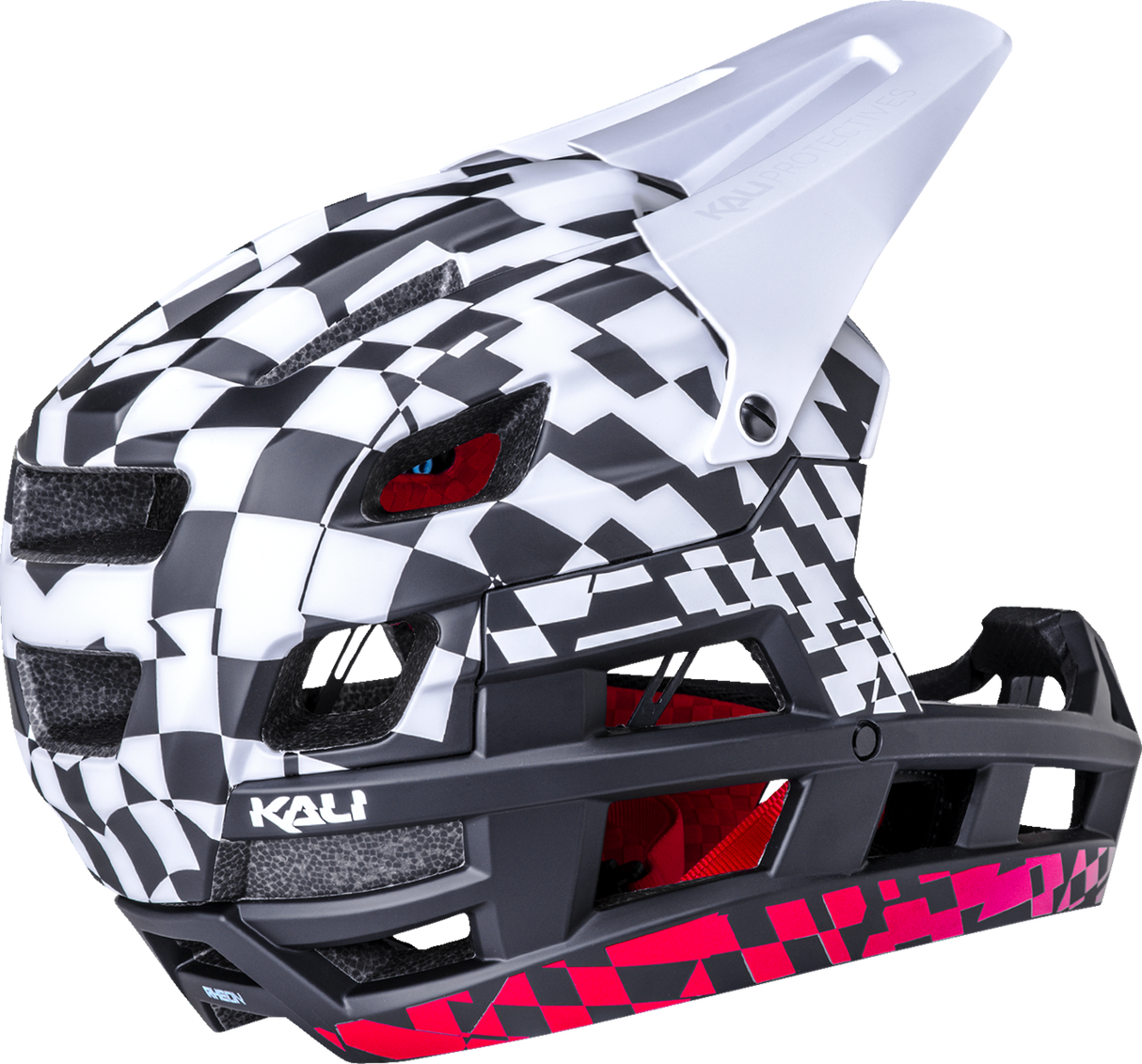 KALI DH Invader Helmet - LTD Glitch - Matte Black/White/Red - L-2XL 0211323217