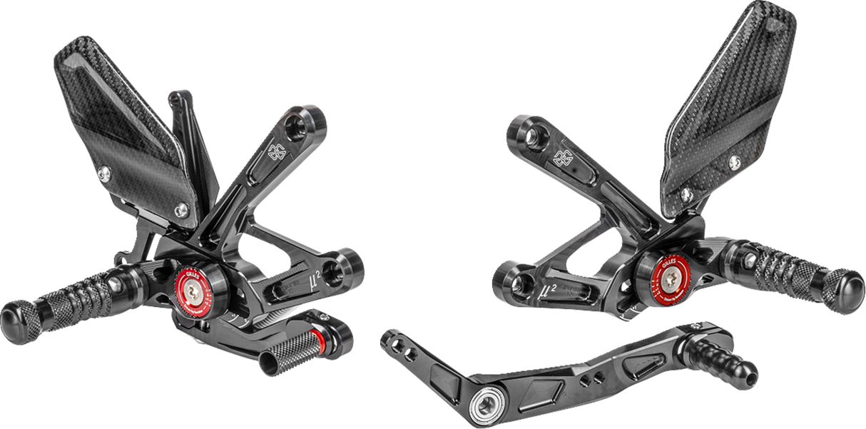 GILLES TOOLING MUE2 Rearset - Black - Yamaha MUE2-Y01-B