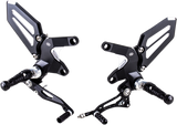 GILLES TOOLING Adjustable Rearset - Black/Silver - Kawasaki RCT10GT-K02-BS