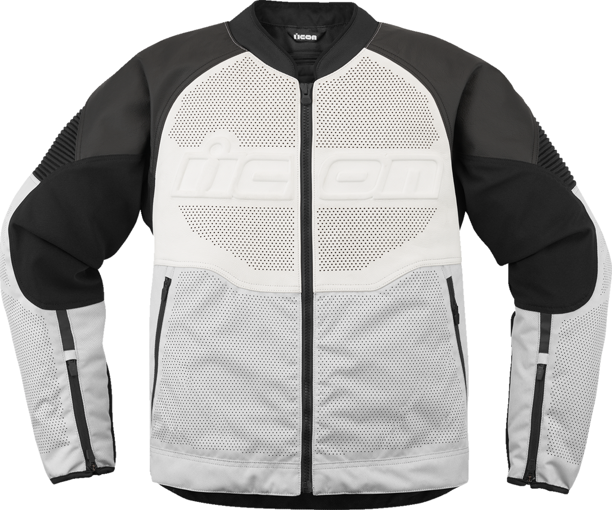 ICON Overlord3* Leather Jacket - White - Small 2810-4118