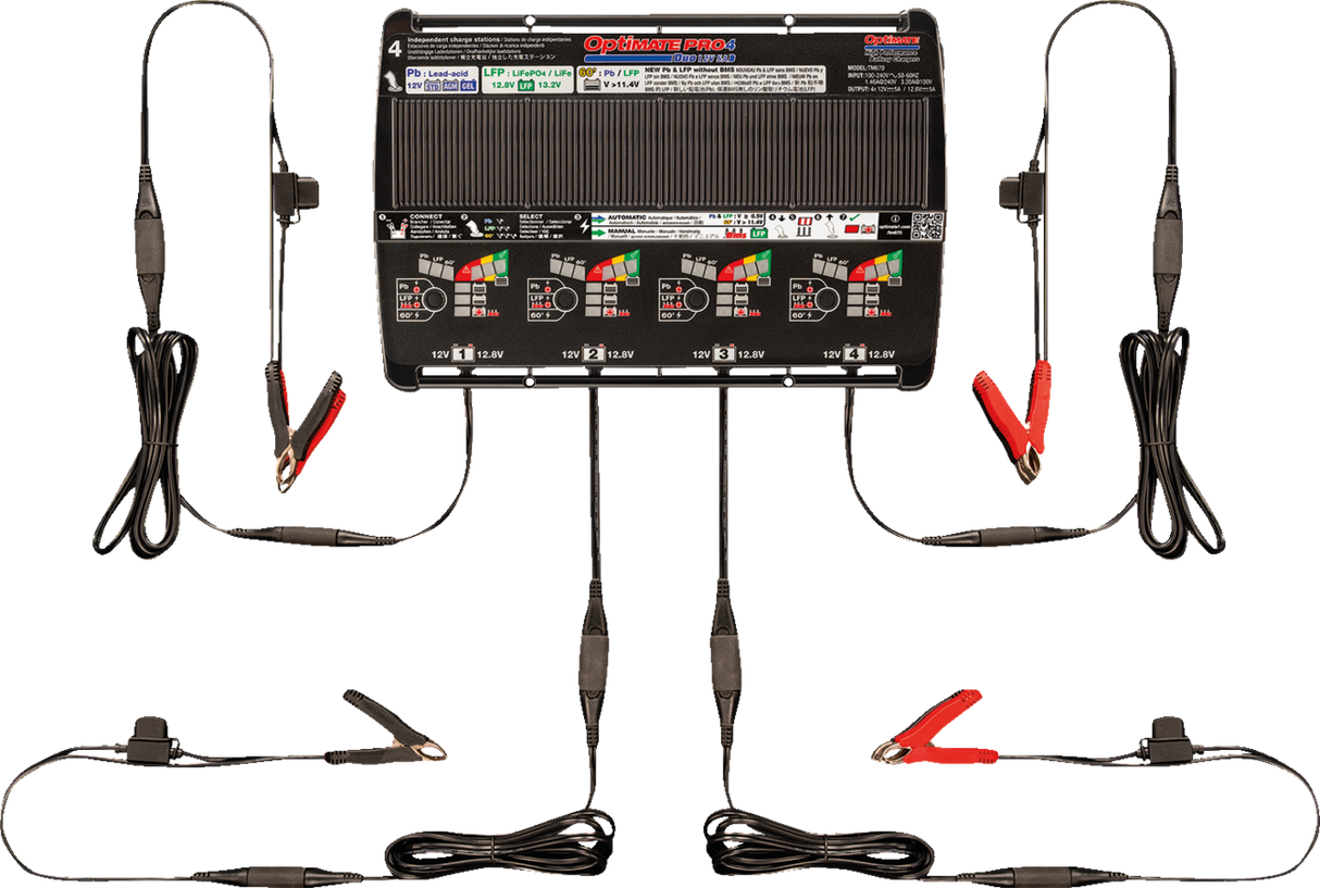 TECMATE Battery Charger - OptiMate PRO-4 DUO - Automatic/Diagnostic TM670-NA