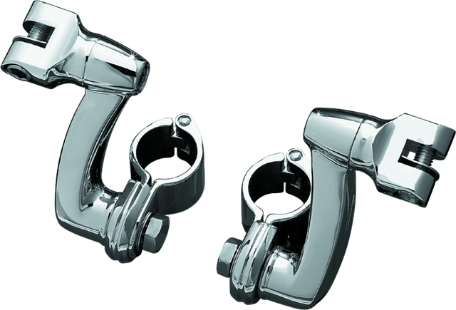 Kuryakyn Longhorn Offset Peg Mounts With 1-1/4inch Magnum Quick Clamp Chrome (Pair) - Cycle City Outdoors