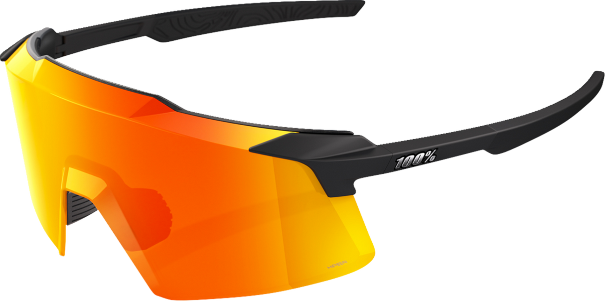 100% Aerocraft Sunglasses - Soft Tact Black - HiPER Red 60032-00010