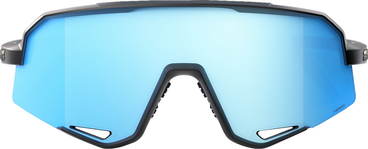 100% Slendale Sunglasses - Matte Black - HiPER Blue 60057-00003