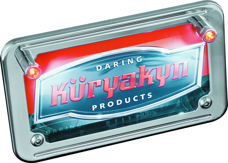 Kuryakyn LED License Plate Light With Red Accent Light Universal Chrome - Cycle City Outdoors