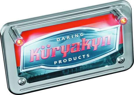 Kuryakyn LED License Plate Light With Red Accent Light Universal Chrome - Cycle City Outdoors