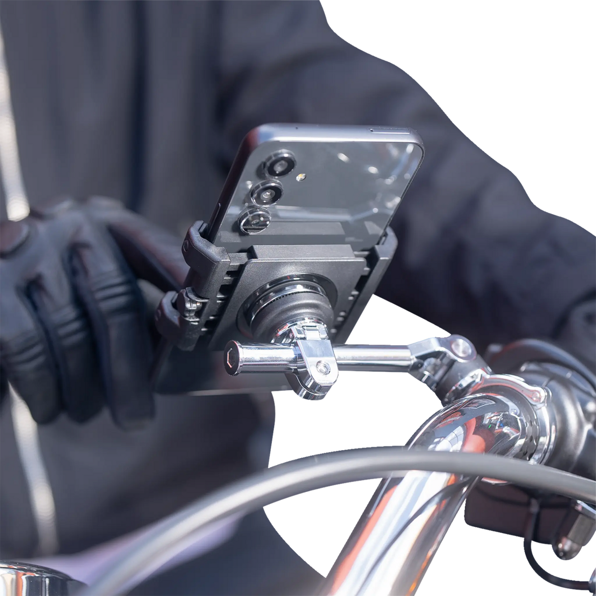 SP CONNECT 3D Phone Mount - 1-1/2" - Chrome 52878 - Cycle City Outdoors