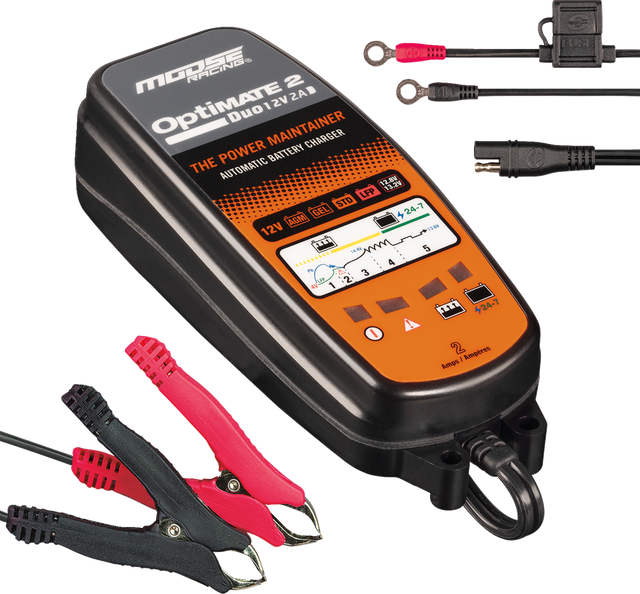 MOOSE RACING Battery Charger/Maintainer - Optimate 2 Duo TM-555 - Cycle City Outdoors