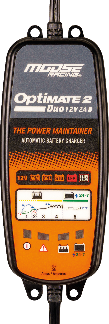 MOOSE RACING Battery Charger/Maintainer - Optimate 2 Duo TM-555 - Cycle City Outdoors