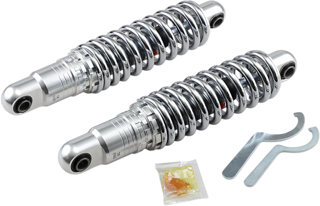 DRAG SPECIALTIES SHOCKS Premium Ride-Height Adjustable Shocks - Chrome - Heavy Duty - 12" C16-0156H - Cycle City Outdoors