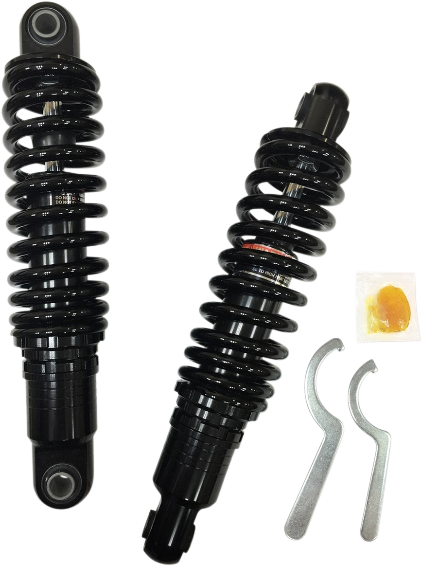 DRAG SPECIALTIES SHOCKS Premium Ride-Height Adjustable Shocks - Black - Heavy Duty - 12" C16-0156HB - Cycle City Outdoors