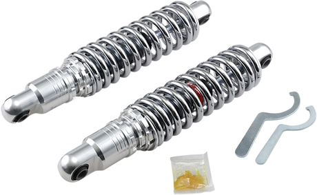 DRAG SPECIALTIES SHOCKS Premium Ride-Height Adjustable Shocks - Chrome - Heavy Duty - 13" C16-0157H - Cycle City Outdoors