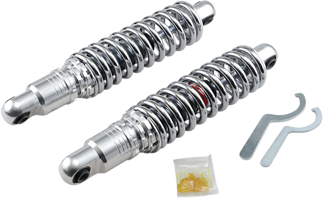 DRAG SPECIALTIES SHOCKS Premium Ride-Height Adjustable Shocks - Chrome - Heavy Duty - 13" C16-0157H - Cycle City Outdoors